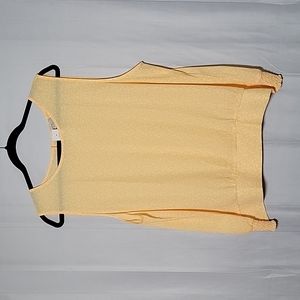 LOFT Women's Yellow Banded Bottom Top XXL